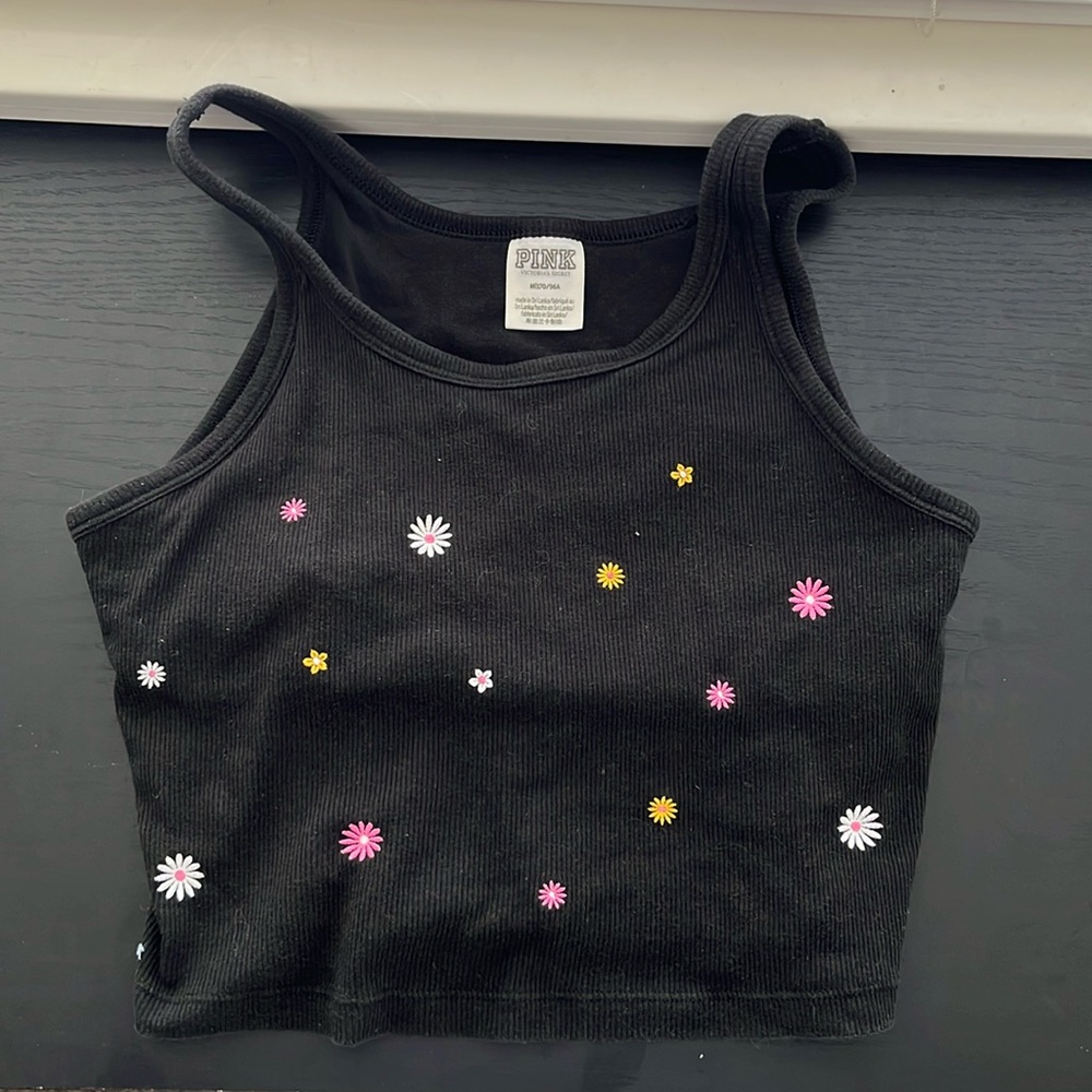 PINK tank with flowers